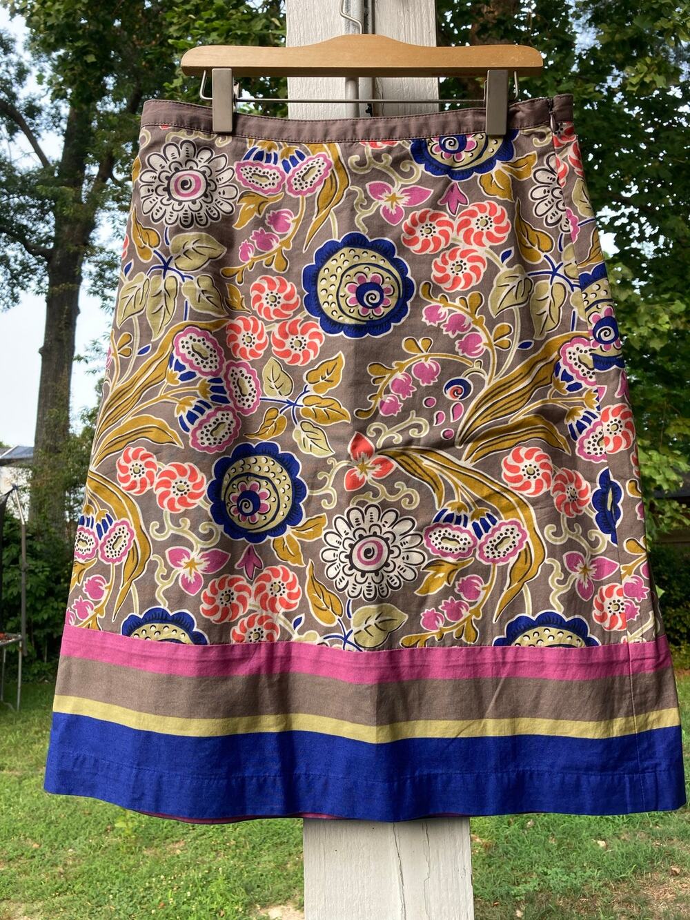 Boden - A Line Party/Intricate Vibrant Floral & Paisley Knee Length Skirt  - 4
